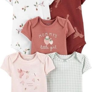 NWT Carter’s Baby Girl 5 Pack Onesie | Hummingbird | Multi-Pack | 3 Months